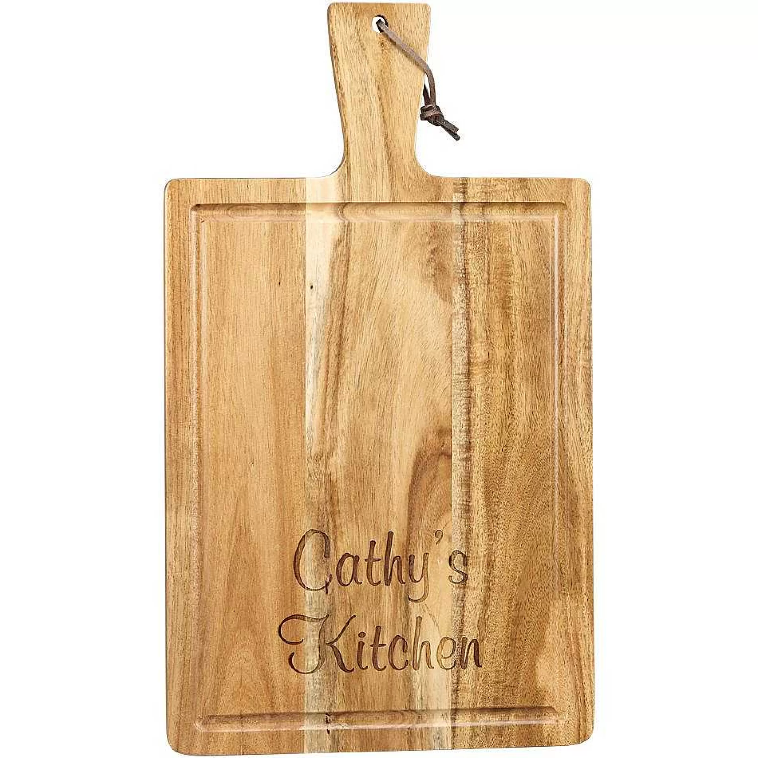 Creative Gifts International Acacia Wood Handled Cutting Board Flash Sale