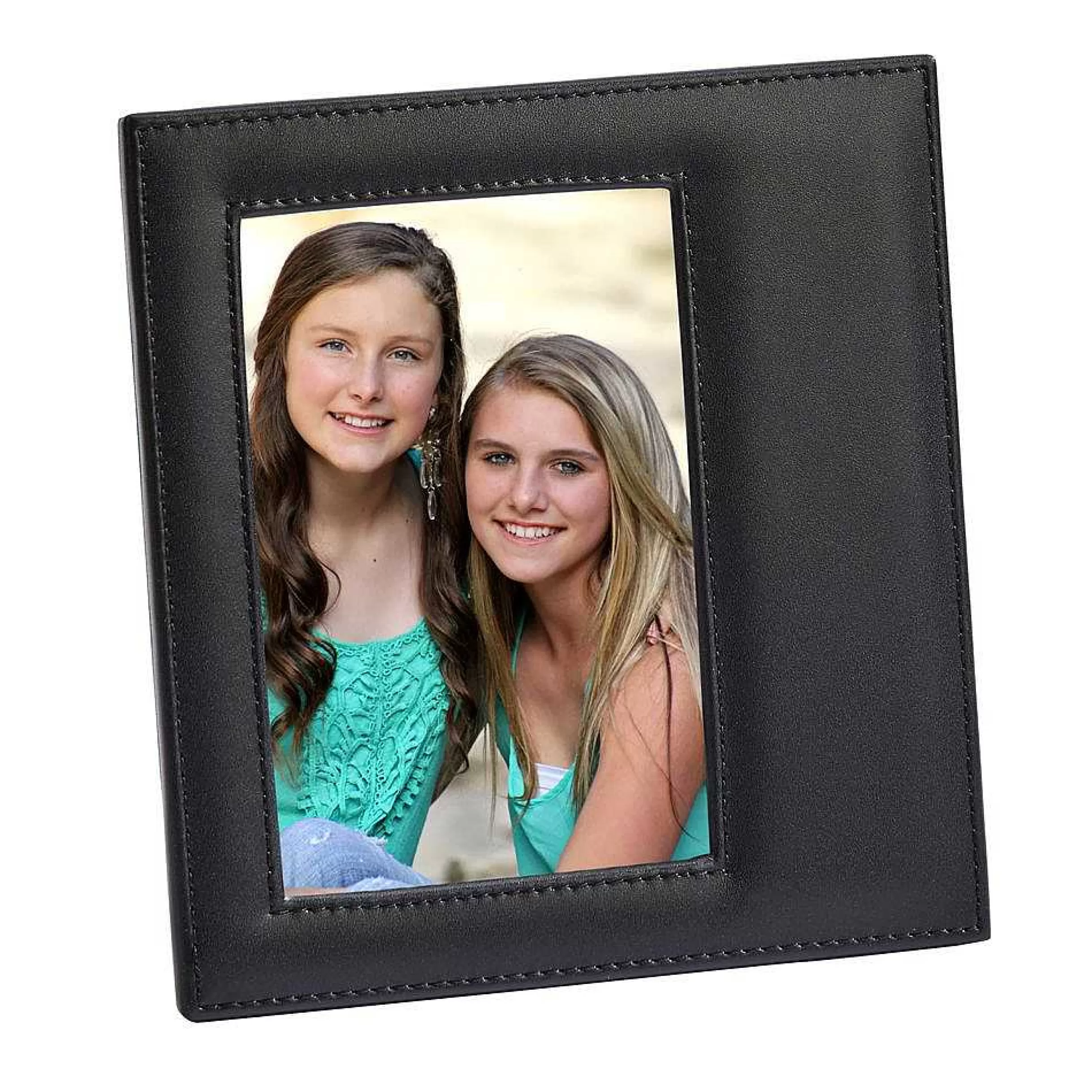 Creative Gifts International Black Leather Frame Holds 4" X 6" Photo Cheap