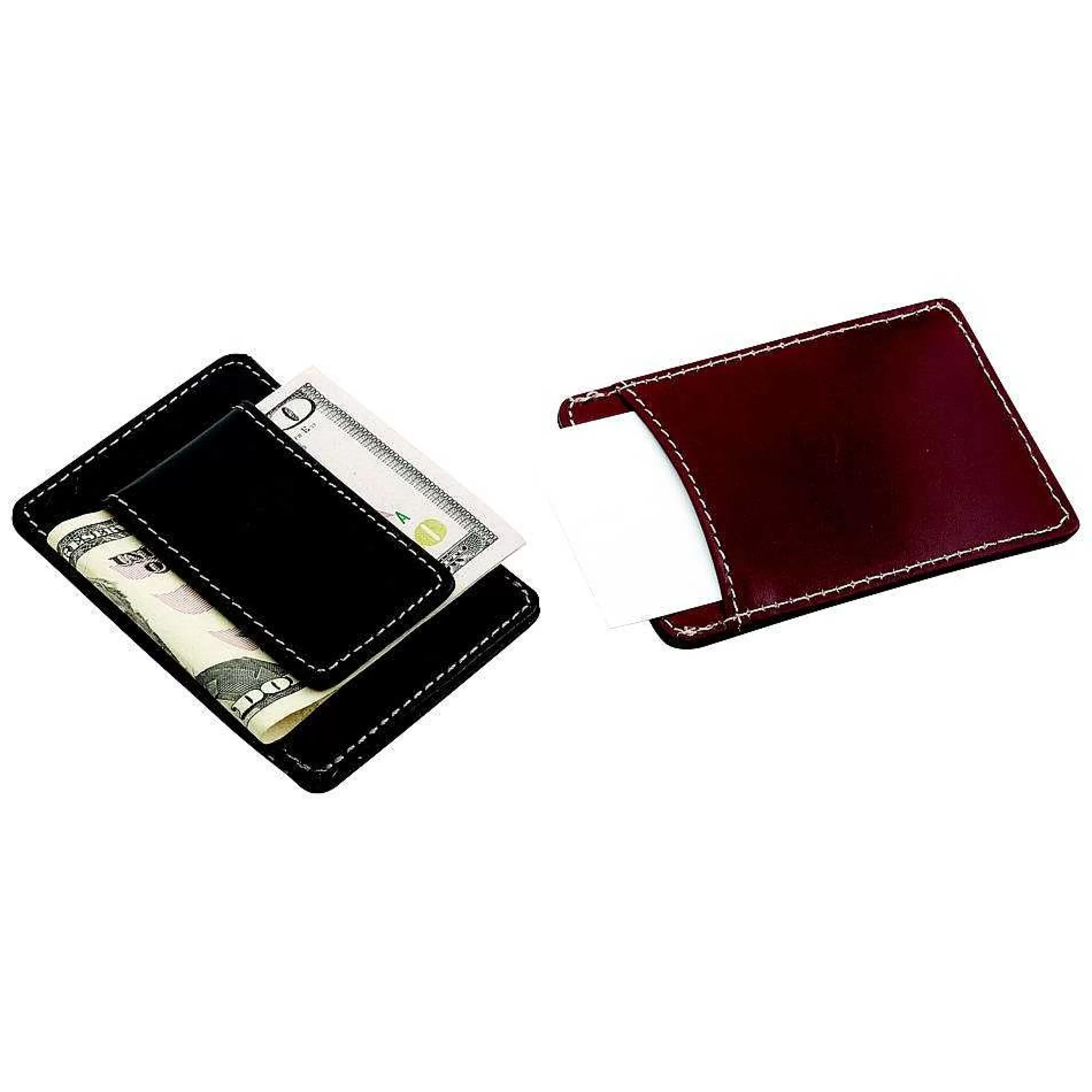 Creative Gifts International Black Leather Money Clip & Card Holder Online