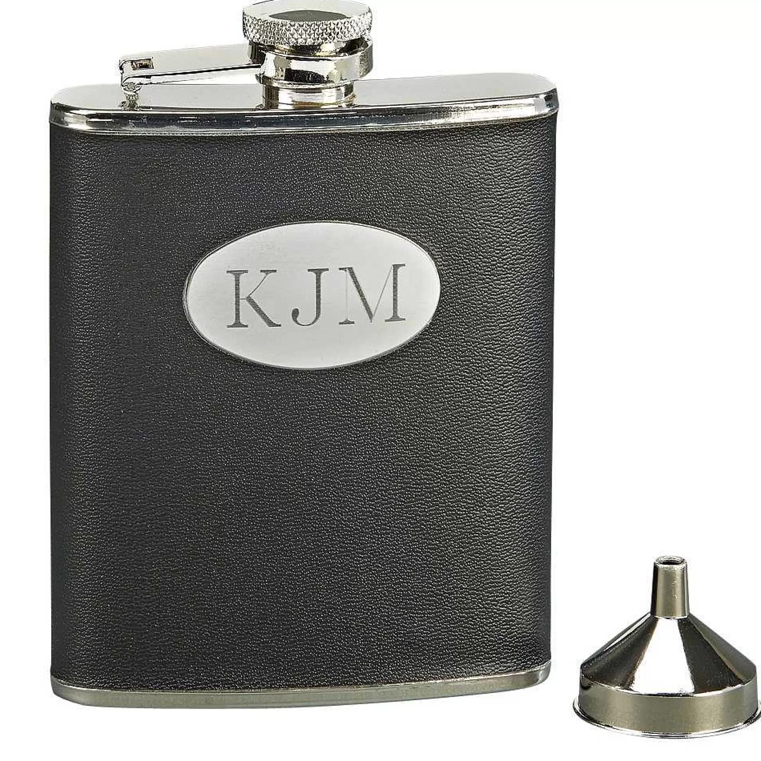 Creative Gifts International Black Leatherette Flask New