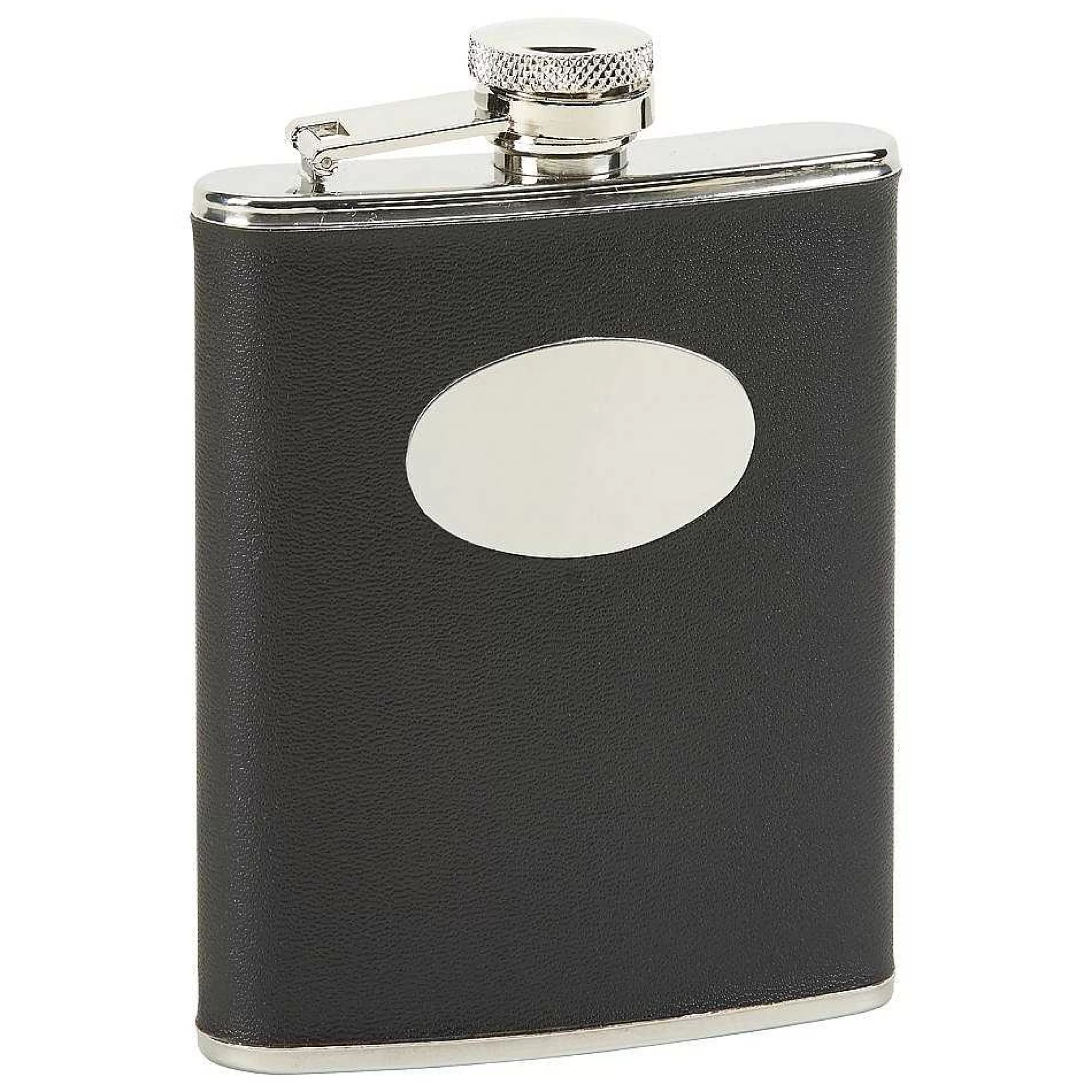 Creative Gifts International Black Leatherette Flask New