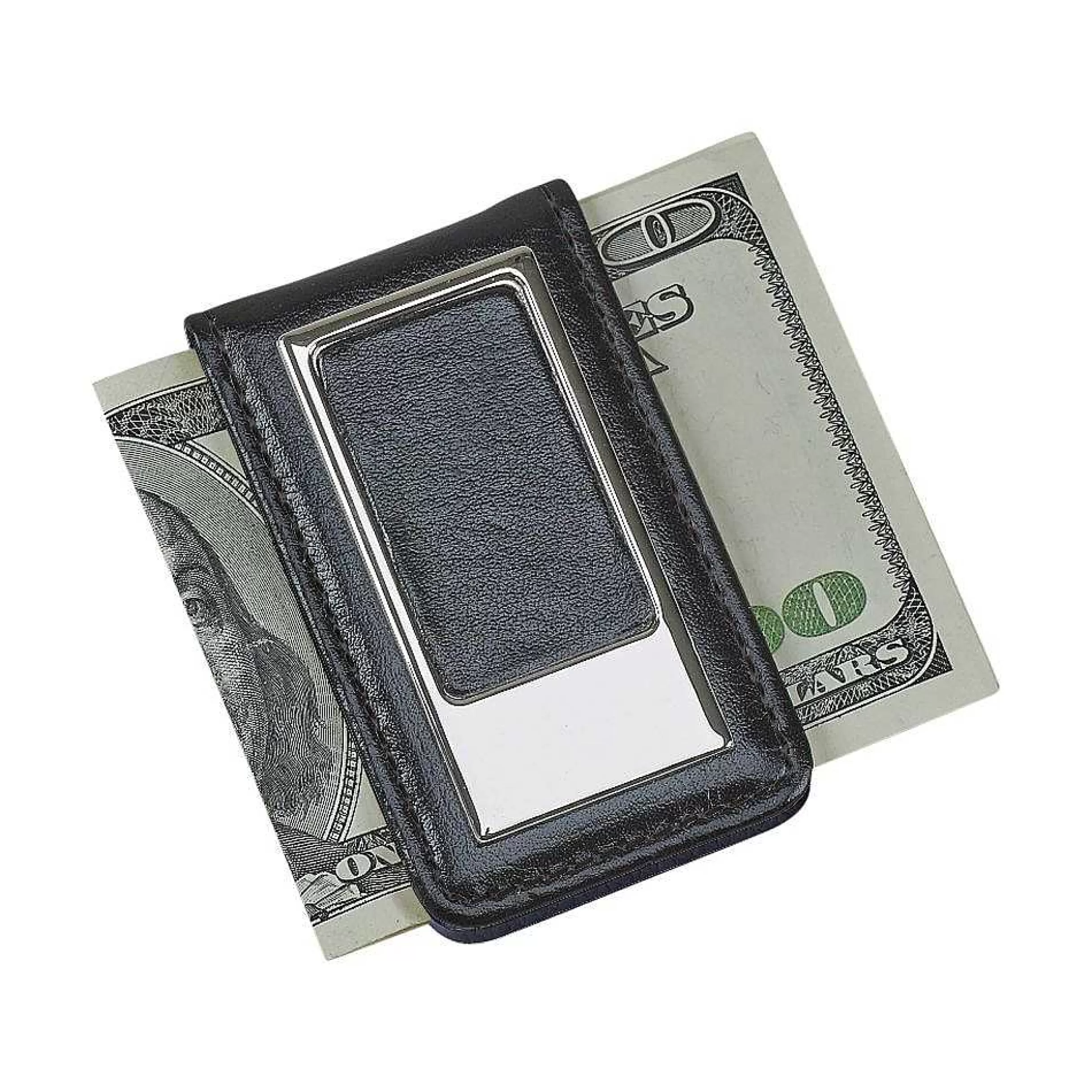 Creative Gifts International Black Leatherette Money Clip Flash Sale