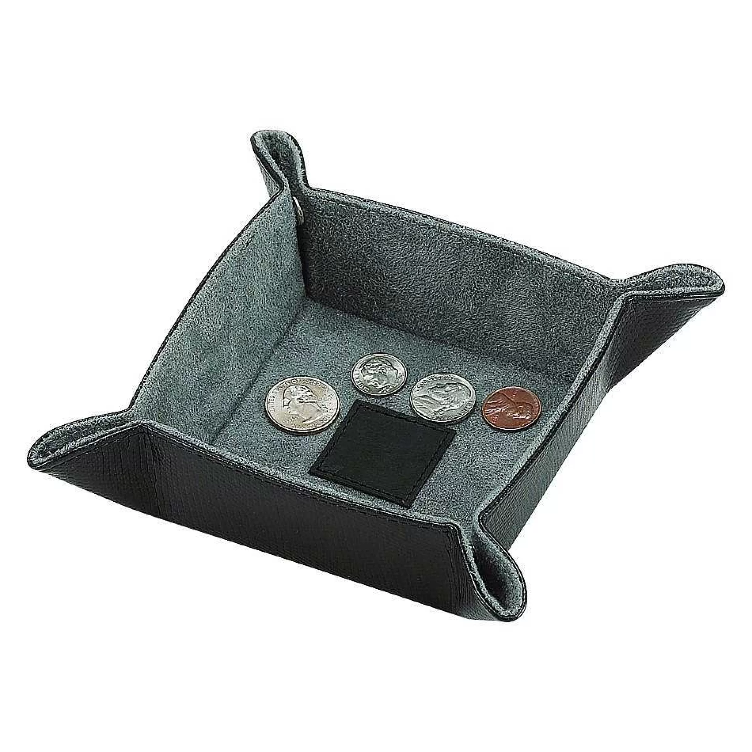 Creative Gifts International Black Leatherette Snap Tray Best Sale