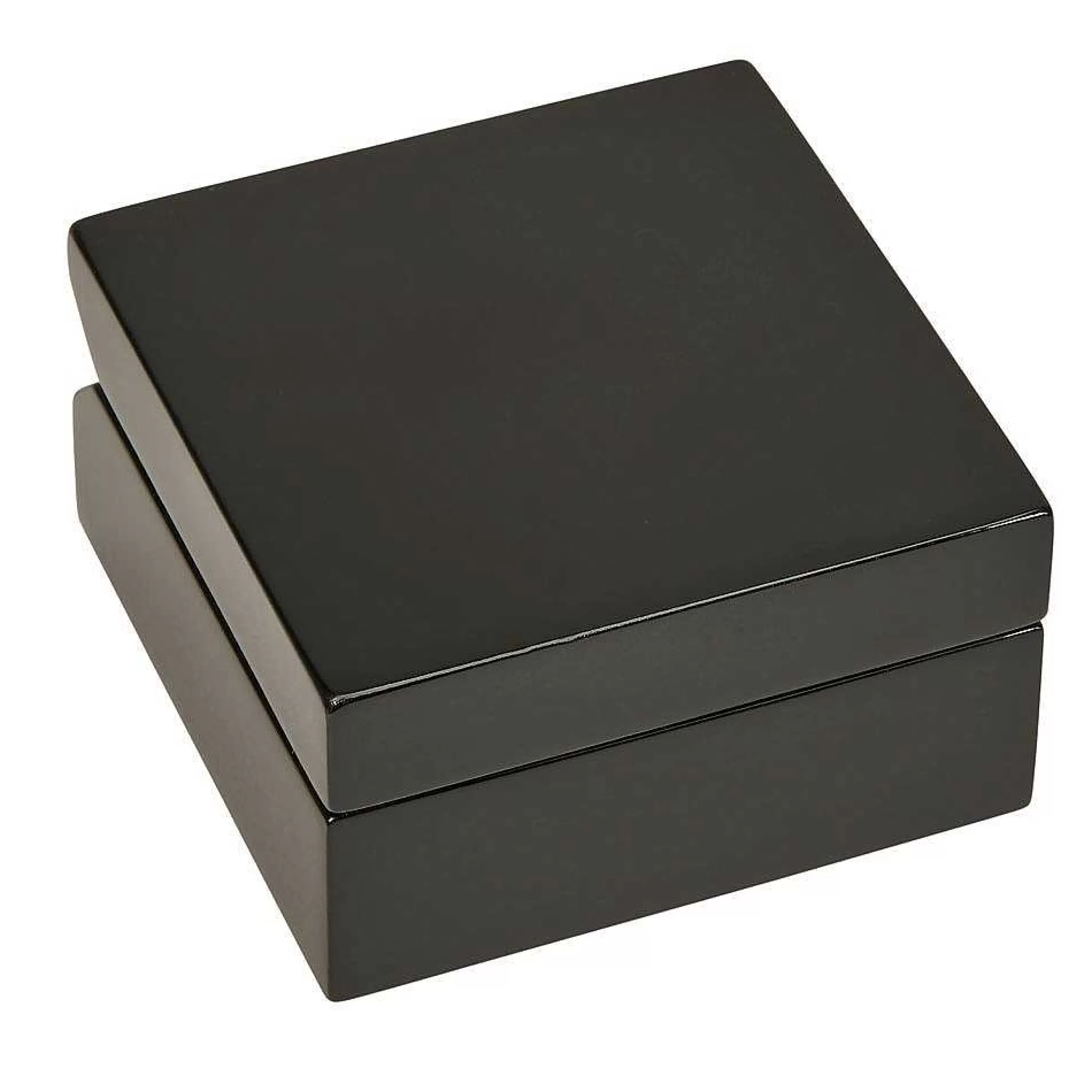 Creative Gifts International Black Square Wood Box With Clock & Engraving Plate Outlet