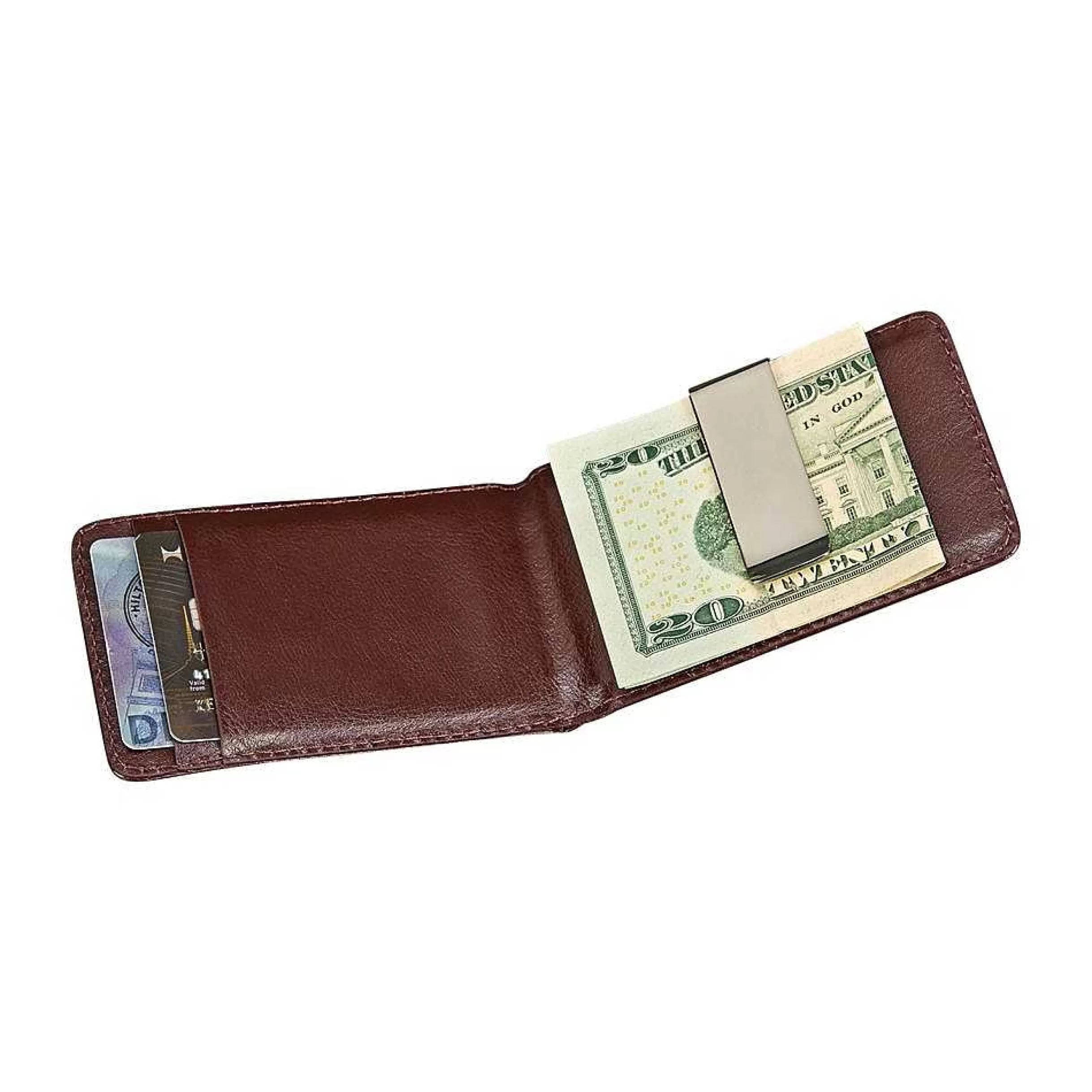 Creative Gifts International Brown Leather Billfold Style Case With Money Clip Outlet