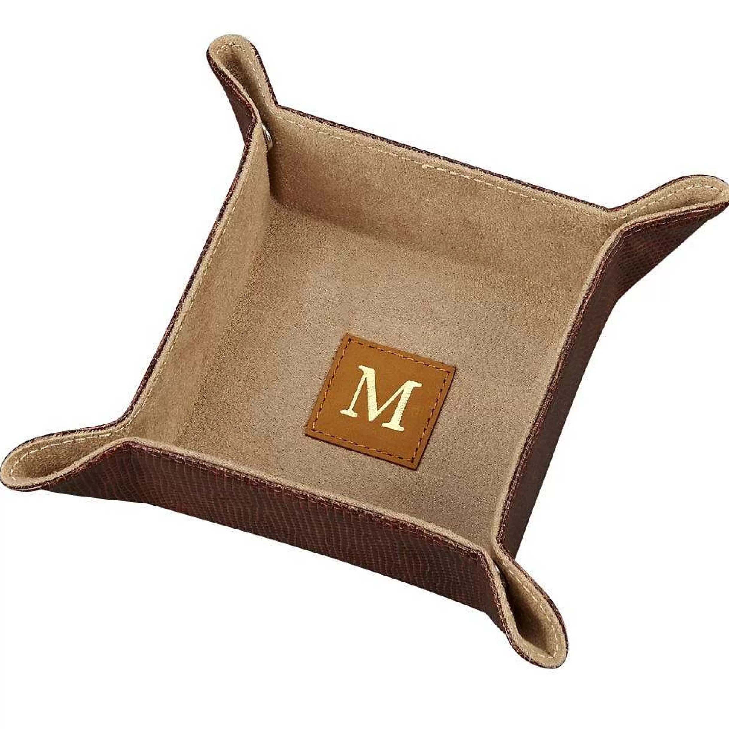 Creative Gifts International Brown Leatherette Snap Tray Fashion