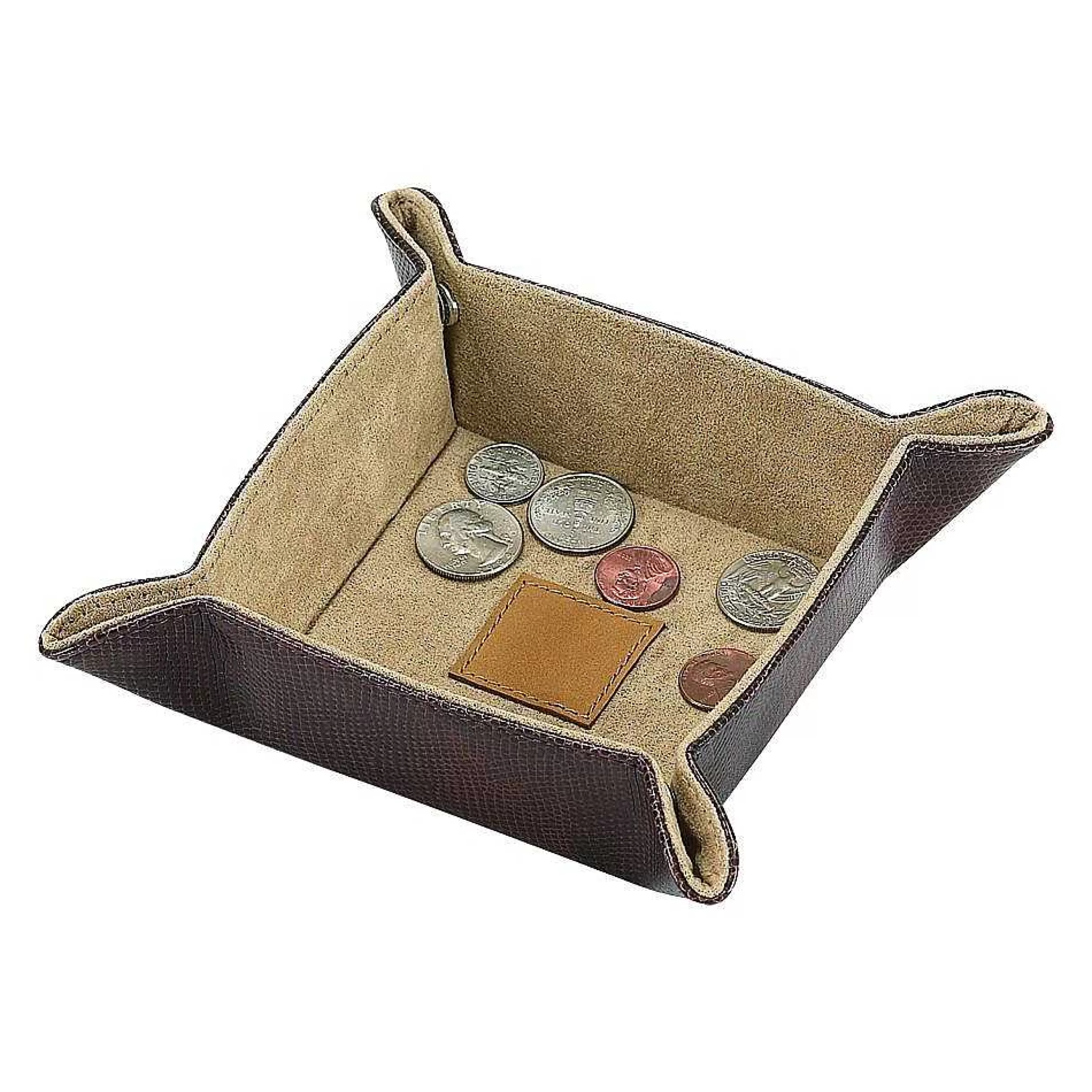 Creative Gifts International Brown Leatherette Snap Tray Fashion