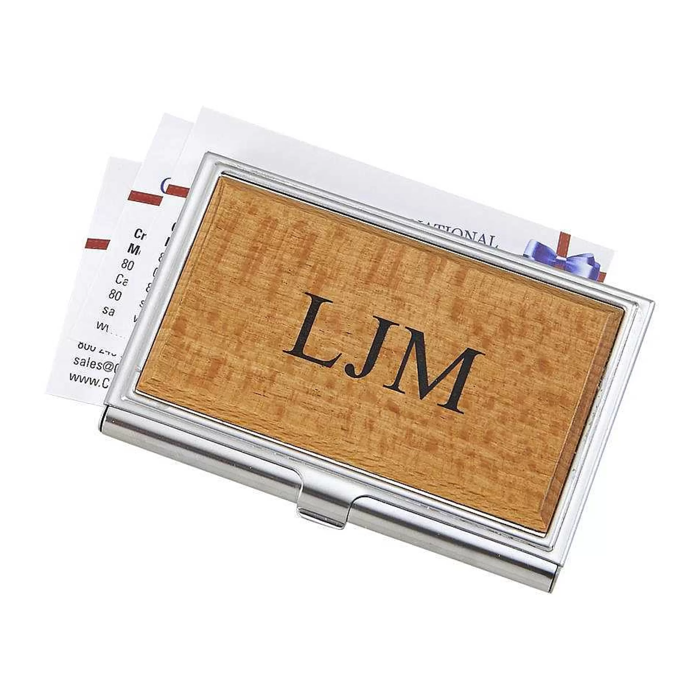 Creative Gifts International Card Case With Wood Panel Cover Sale