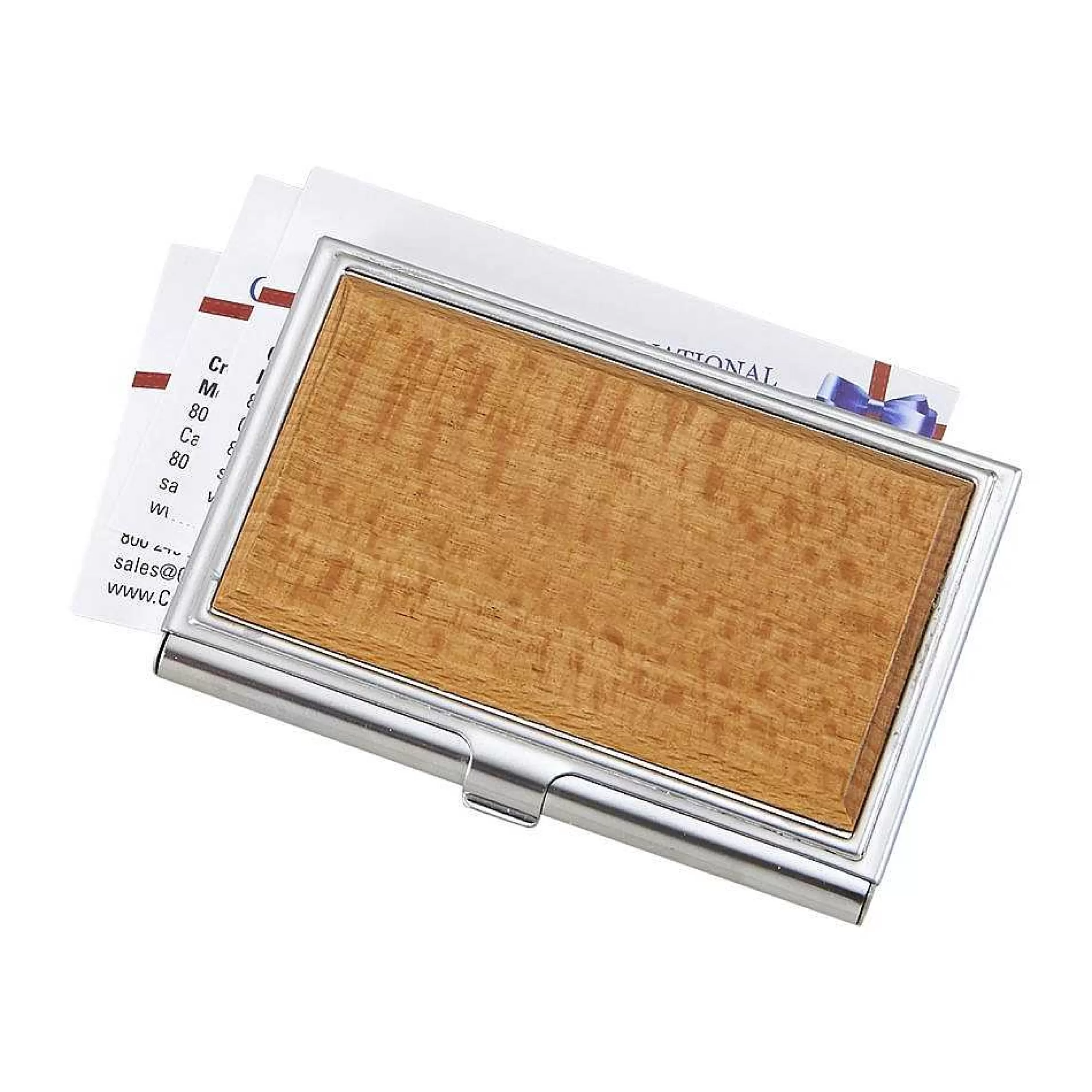 Creative Gifts International Card Case With Wood Panel Cover Sale