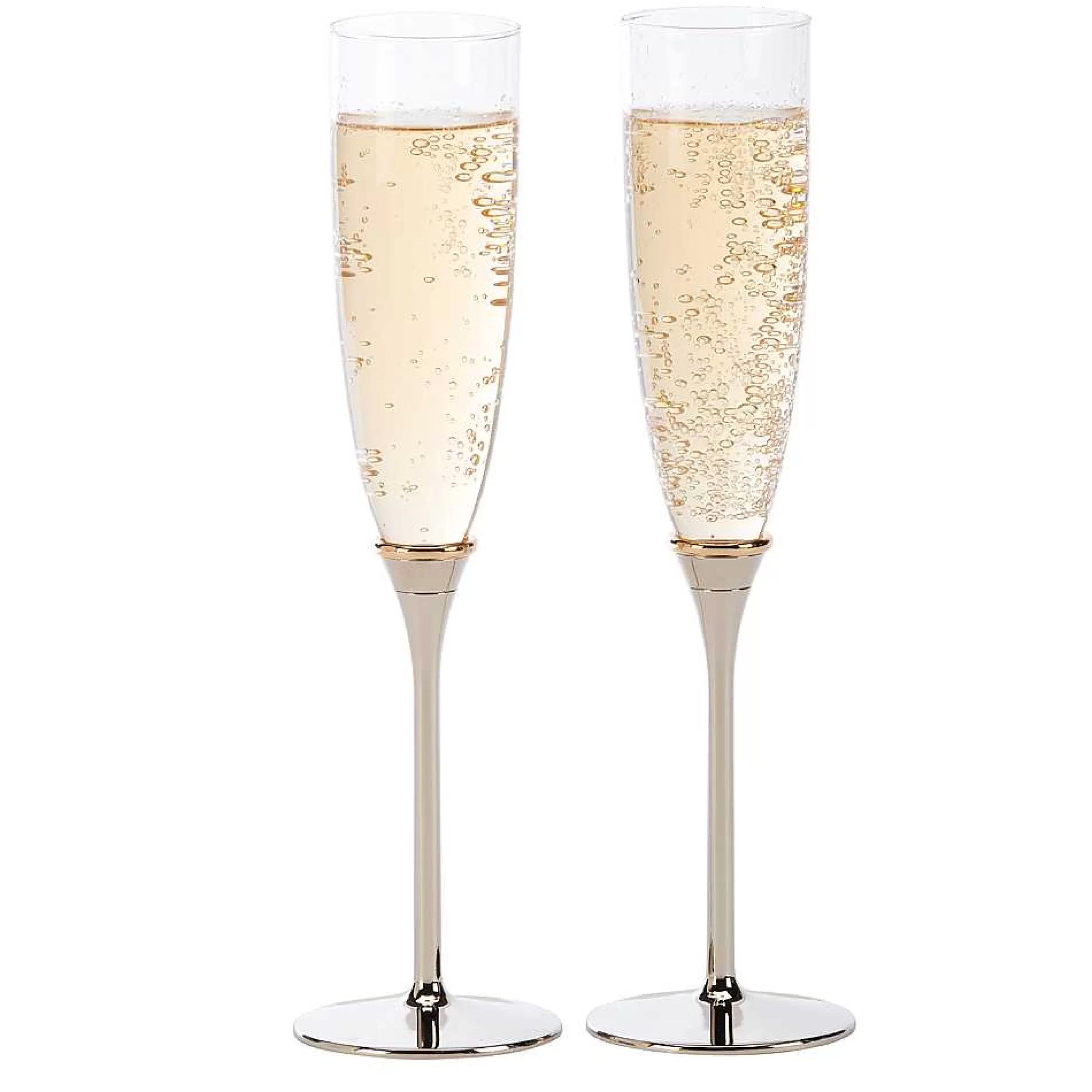 Creative Gifts International Gold Ring Toasting Flutes, Pair, 10" H Flash Sale