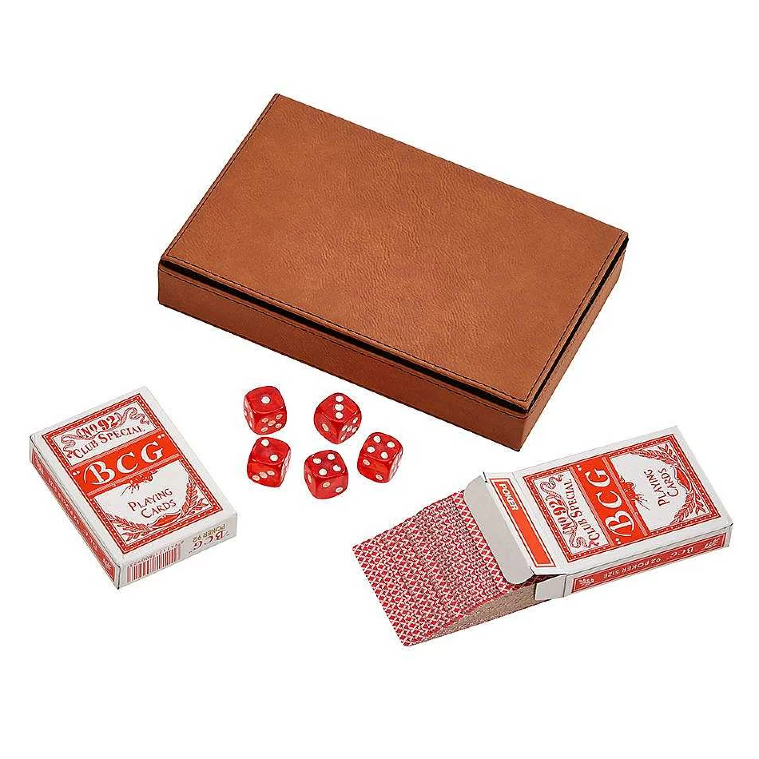 Creative Gifts International Leatherette 2 Card Deck Set, Caramel 5" X 7.75" Discount