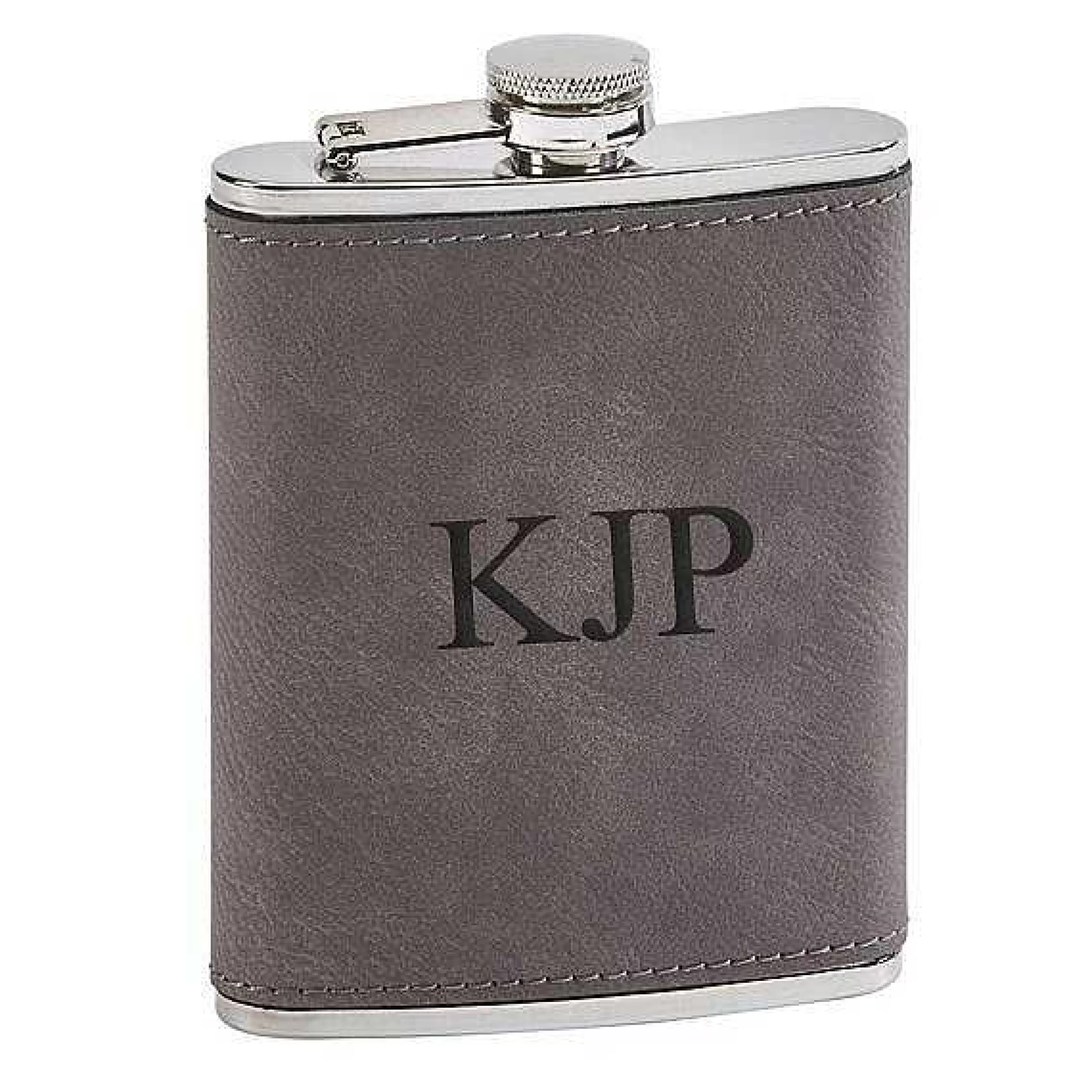 Creative Gifts International Leatherette Flask Grey 8 Oz Cap Cheap