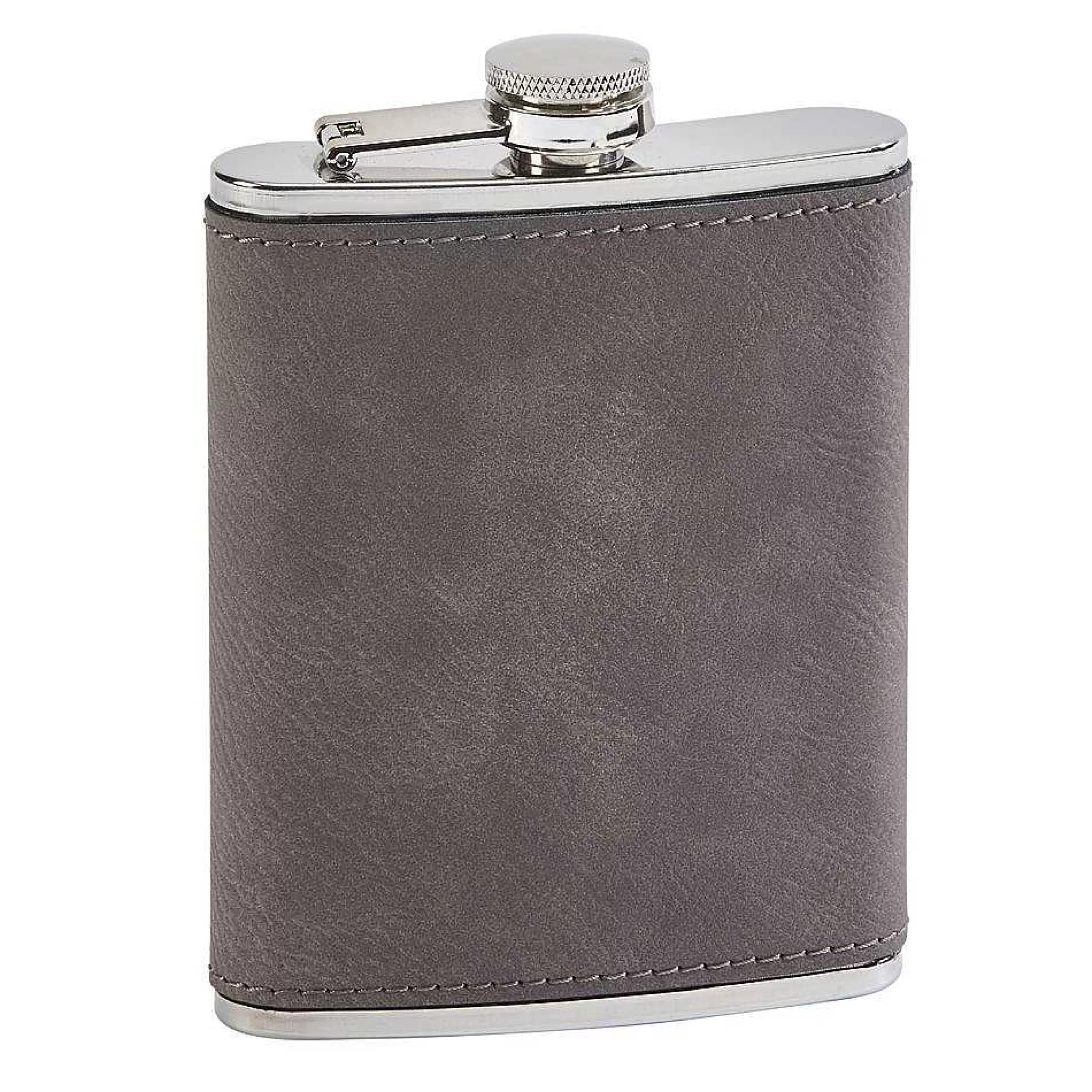 Creative Gifts International Leatherette Flask Grey 8 Oz Cap Cheap