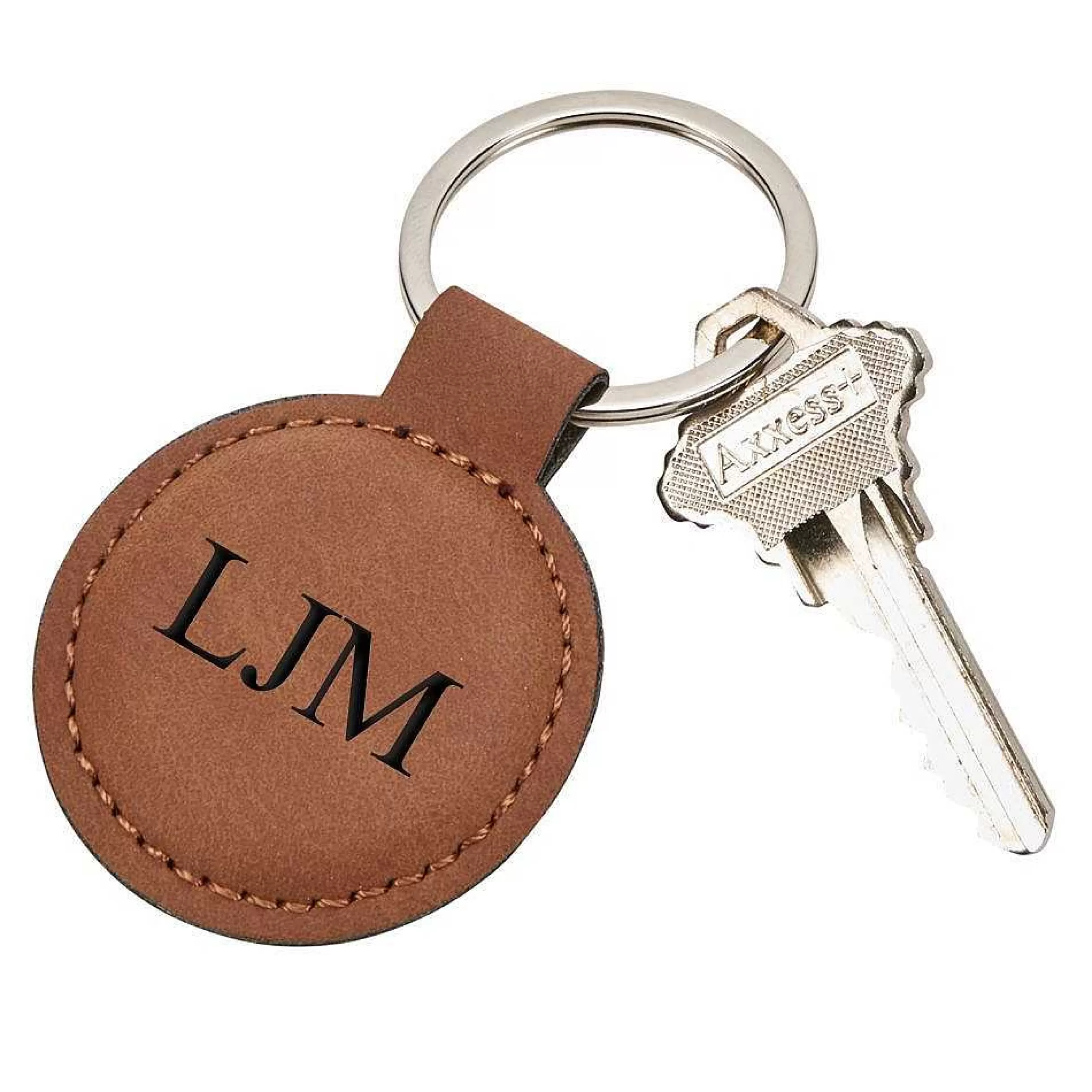 Creative Gifts International Leatherette Round Key Chain, Caramel 1.875" Diameter Outlet