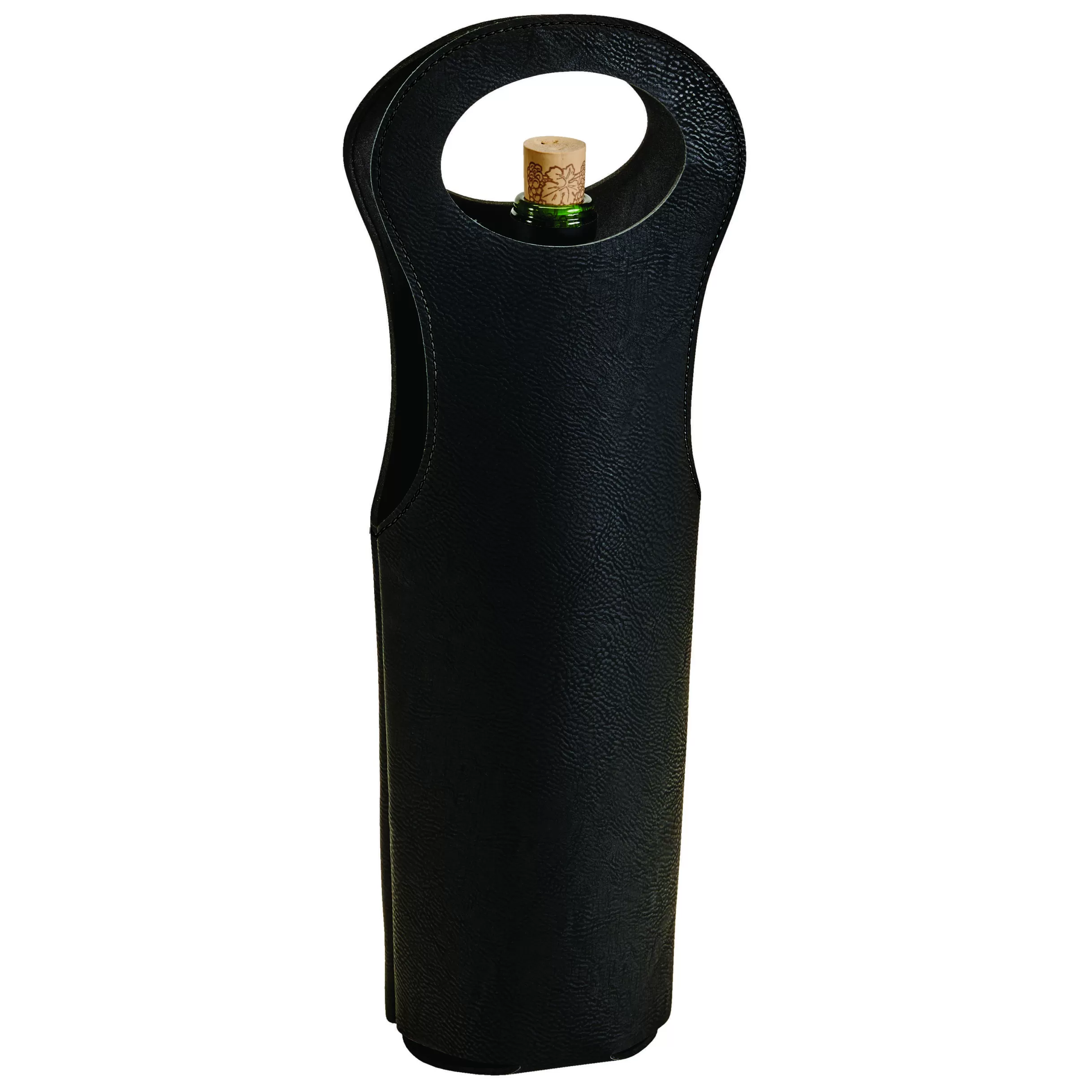 Creative Gifts International Leatherette Wine Holder, Black 14.5" H Store