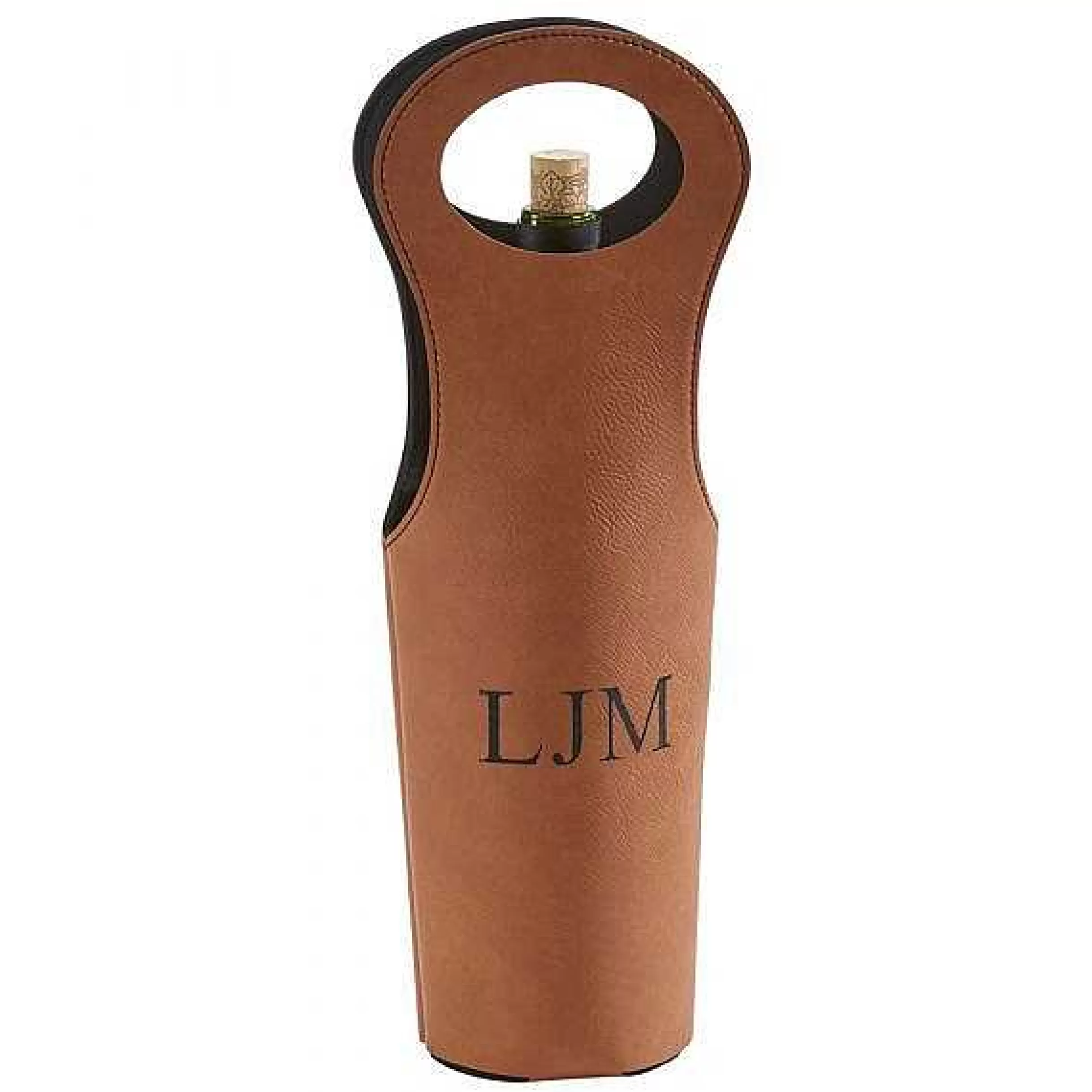 Creative Gifts International Leatherette Wine Holder, Caramel 14.5" H Sale