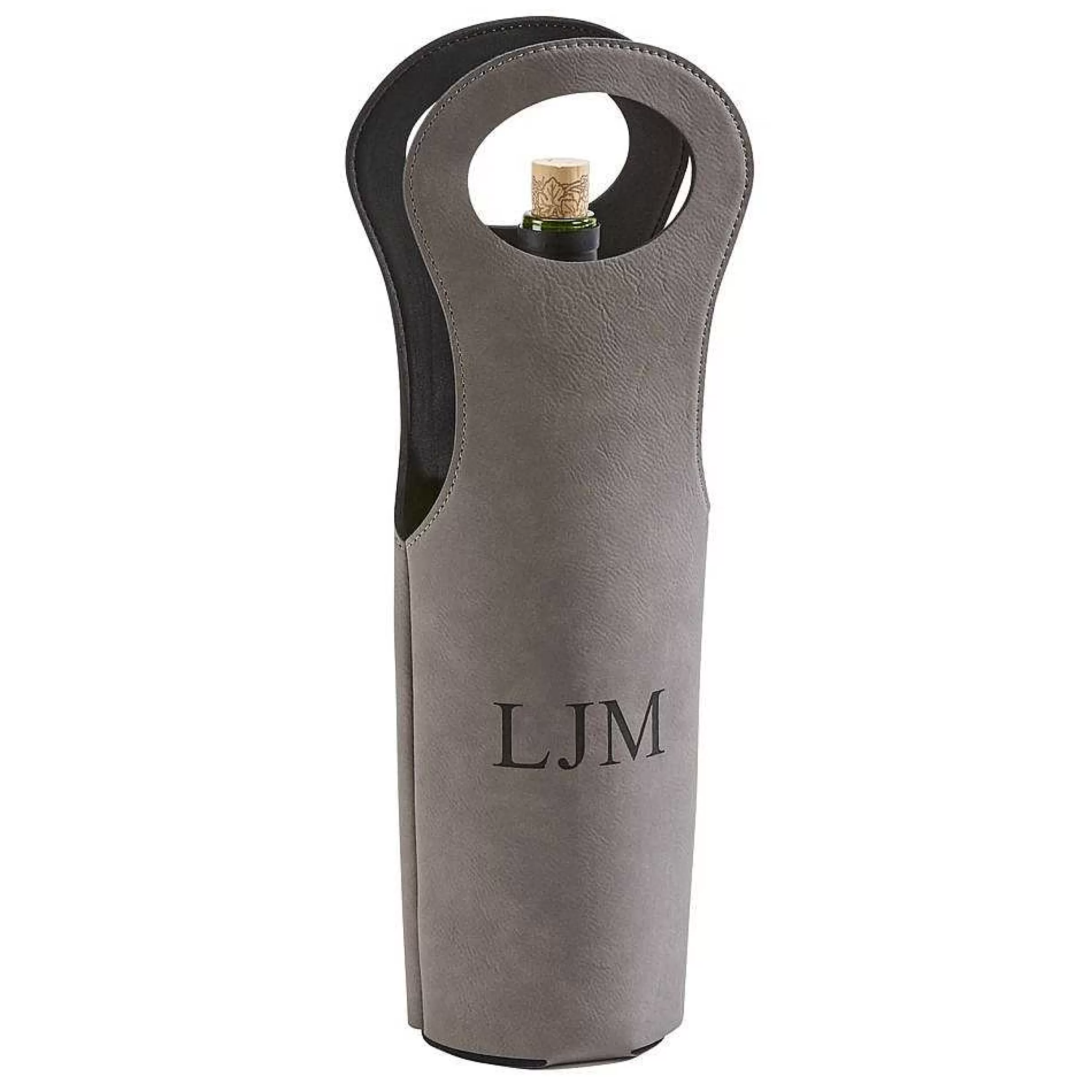 Creative Gifts International Leatherette Wine Holder, Grey 14.5" H Shop