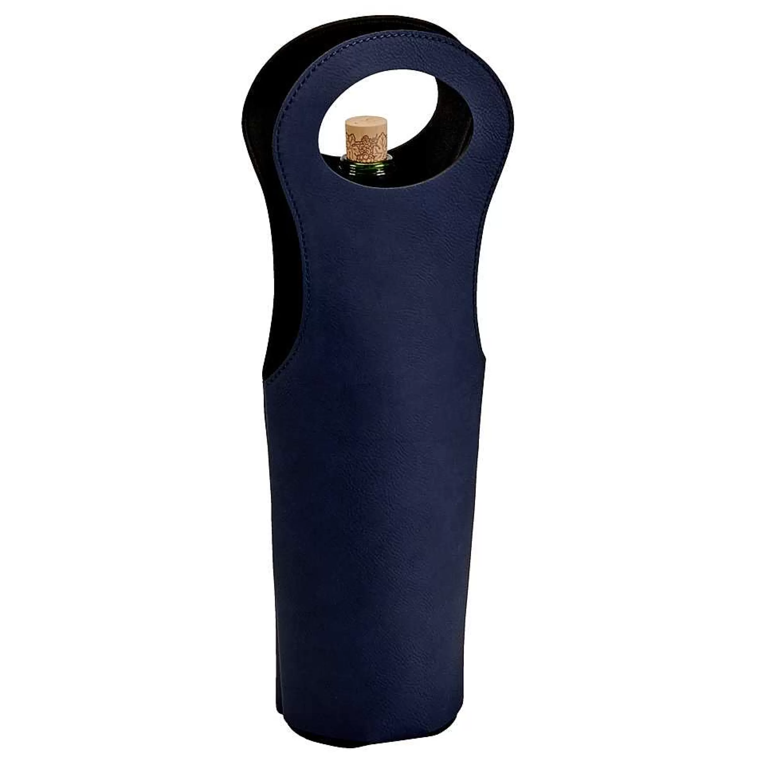 Creative Gifts International Leatherette Wine Holder, Navy 14.5" H Fashion