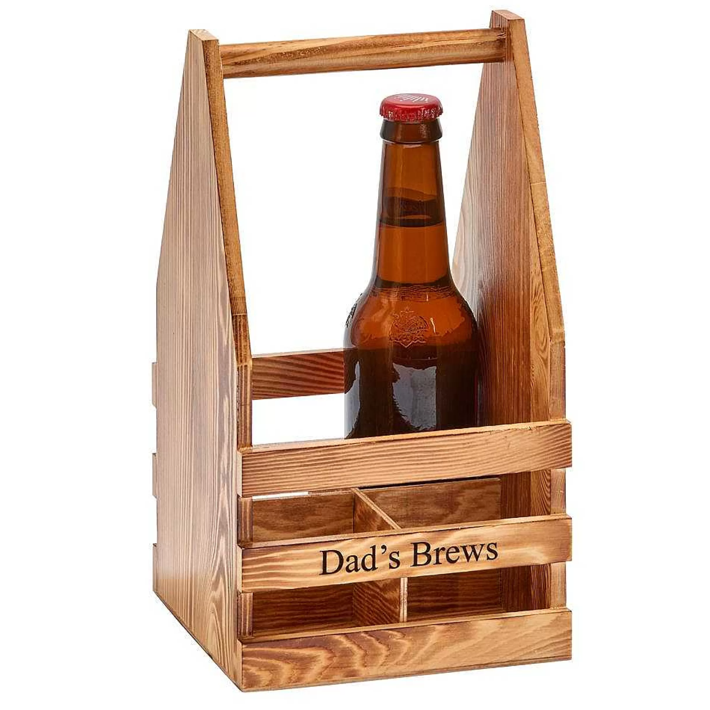 Creative Gifts International Light Wood 4 Bottle Beverage Caddy, 11" X 6" Store