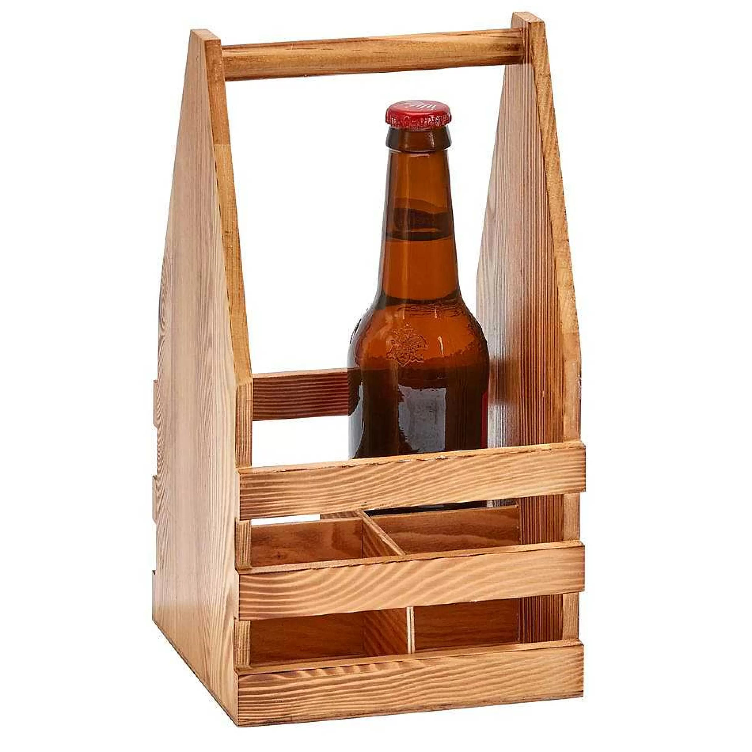 Creative Gifts International Light Wood 4 Bottle Beverage Caddy, 11" X 6" Store