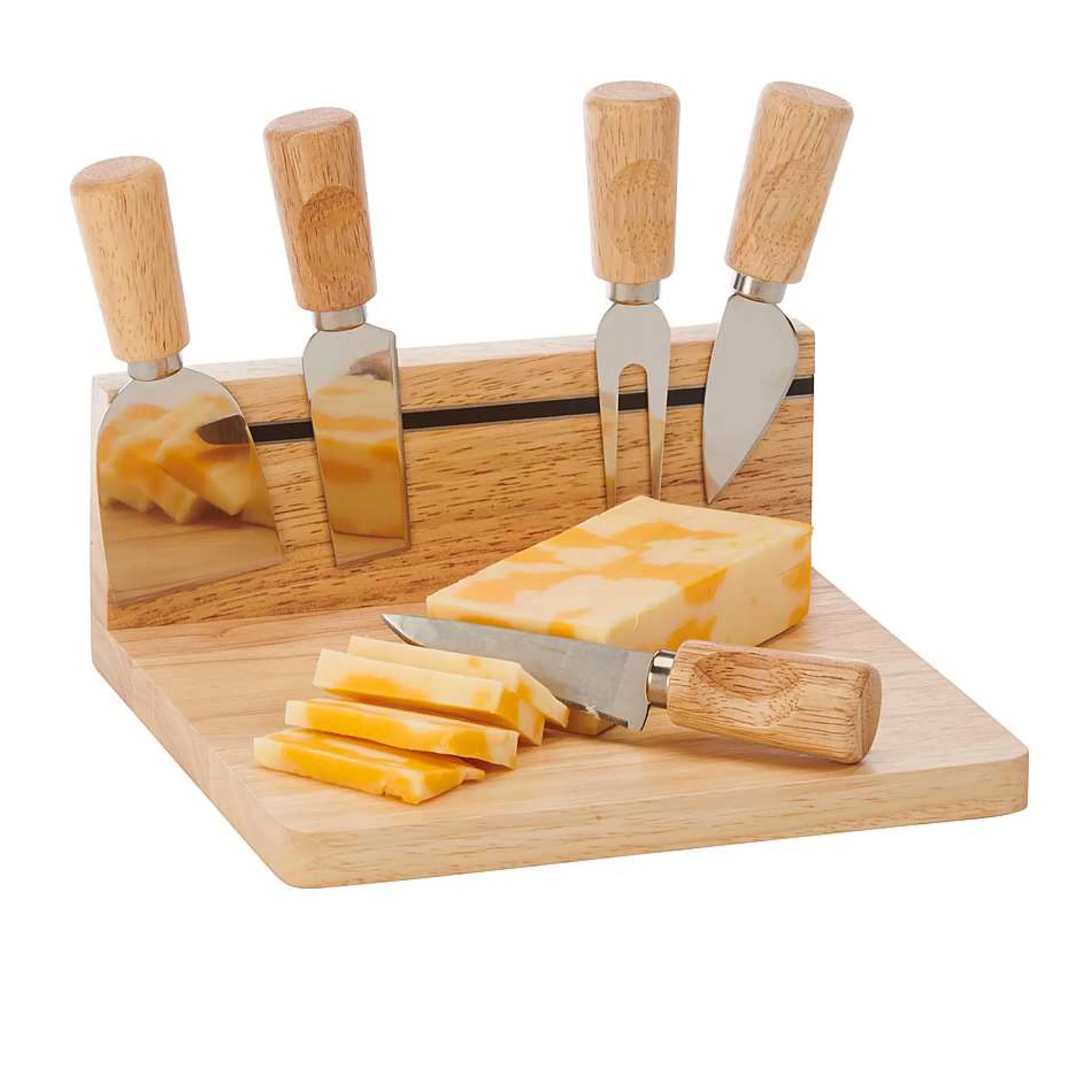 Creative Gifts International Magnetic Strip Cutting Board With 5 Tools, Rubberwood Hot