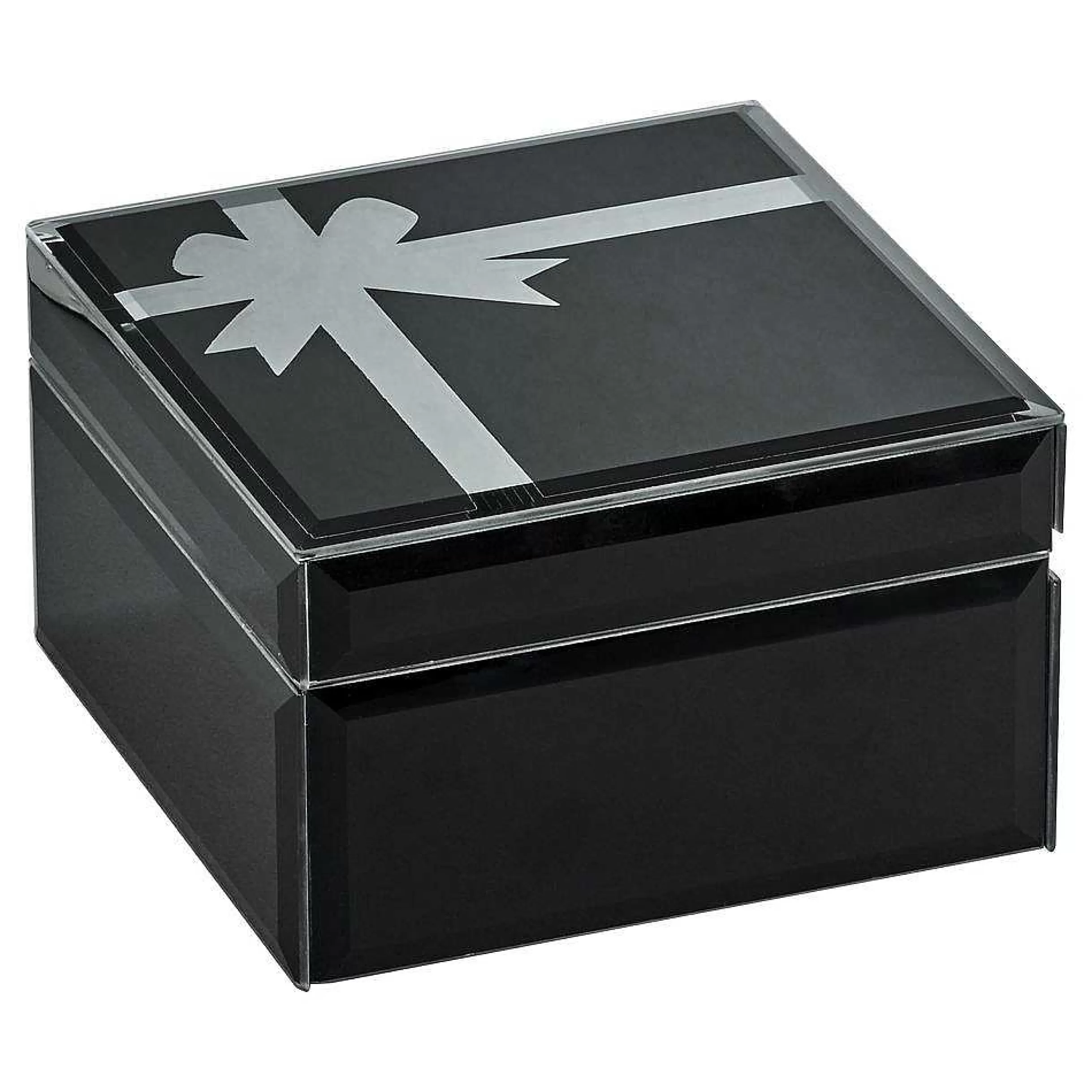 Creative Gifts International Onyx Glass Box With Bow, 5.75" Sq X 3.5" Store