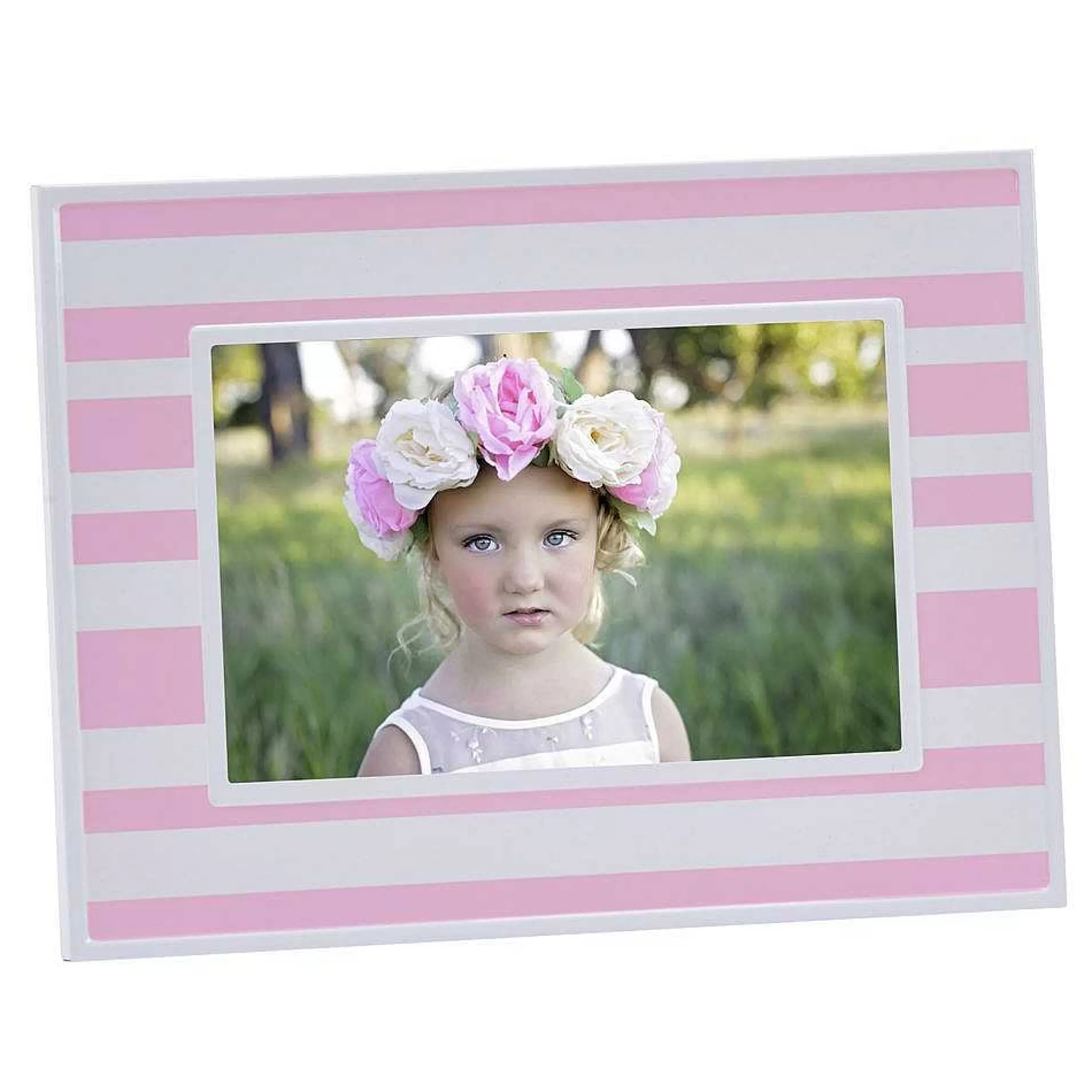 Creative Gifts International Pink & White Striped 4" X 6" Photo Frame Fashion