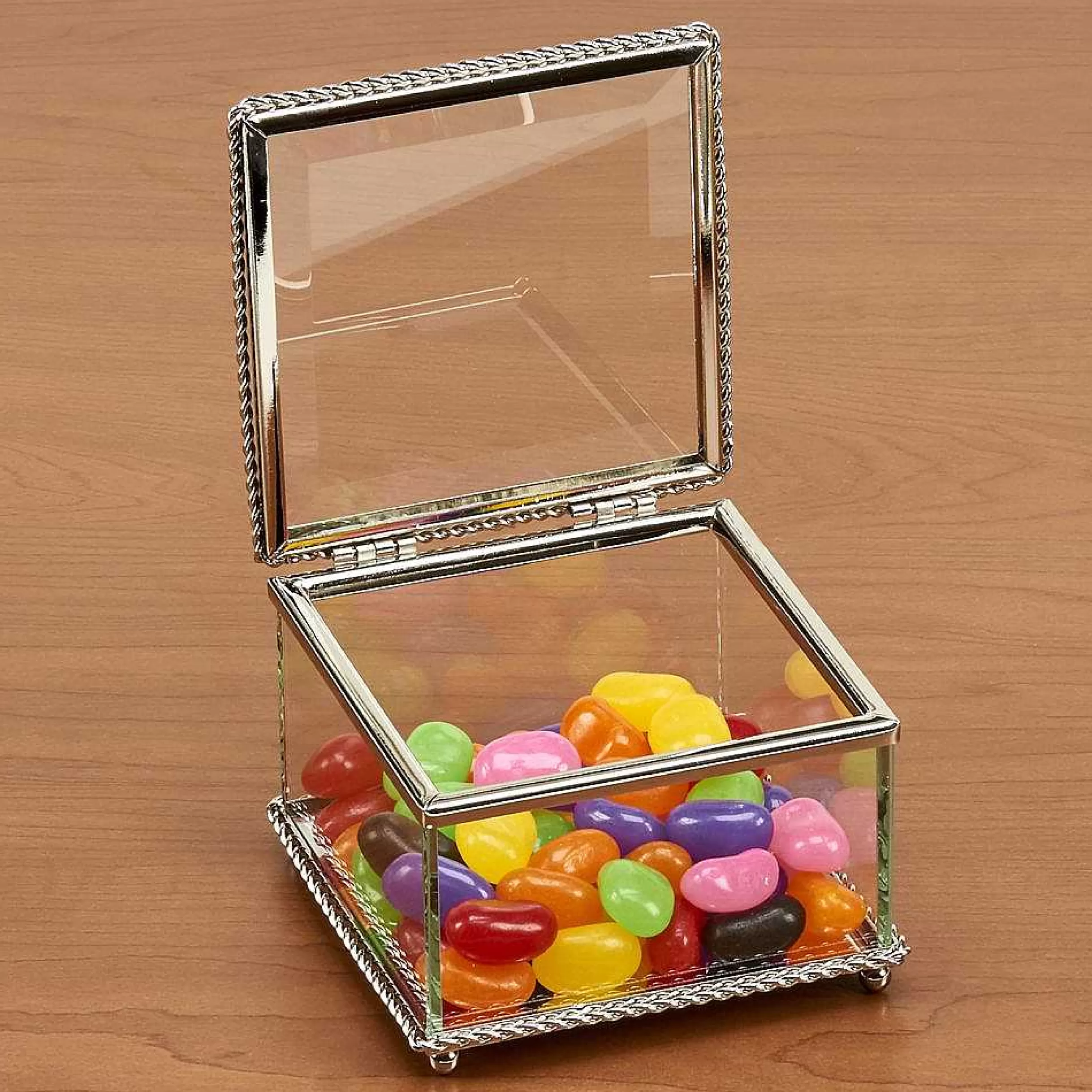 Creative Gifts International Square Glass Box With Hinged Cover, 3.25" Hot