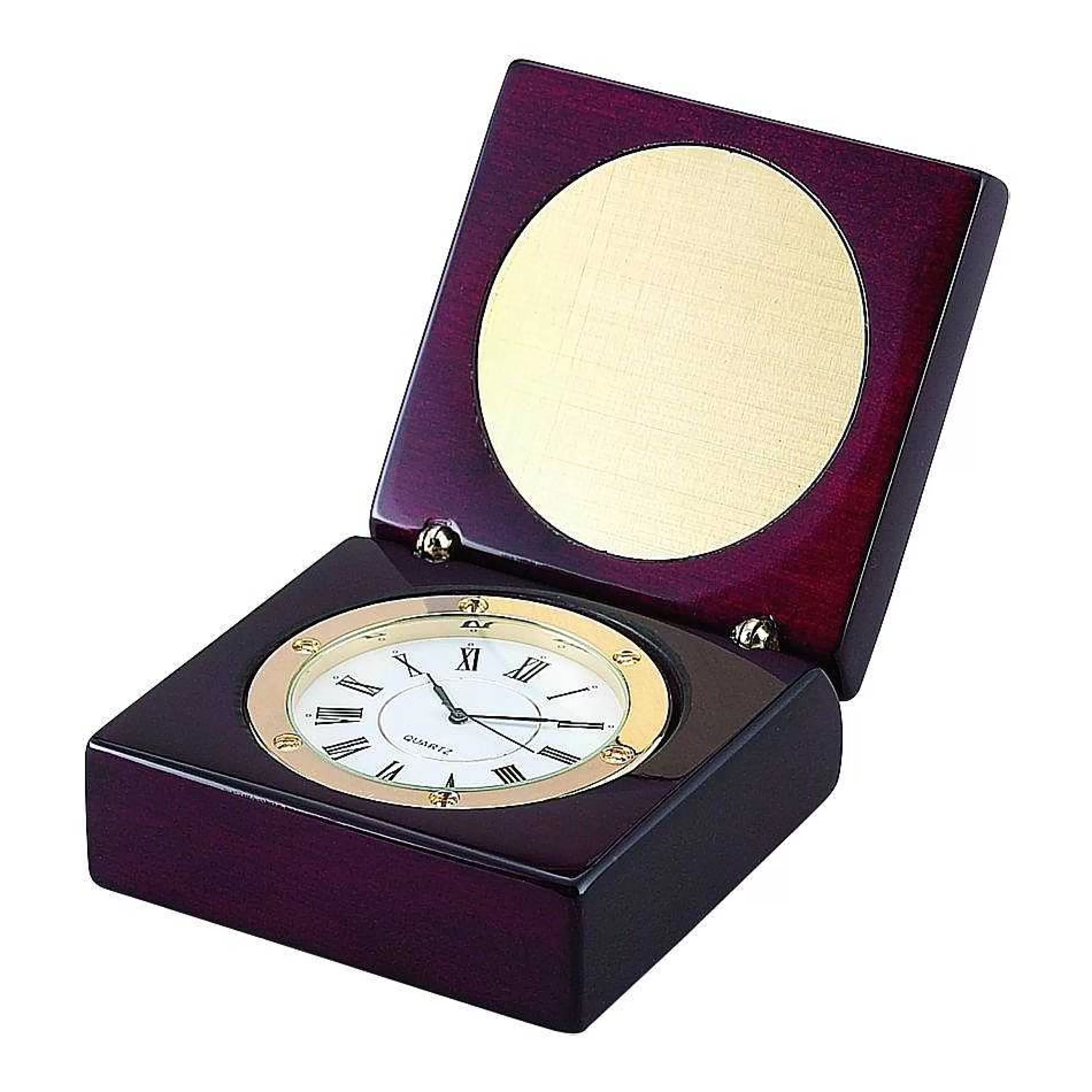 Creative Gifts International Square Wood Box With Clock In Piano Finish Outlet