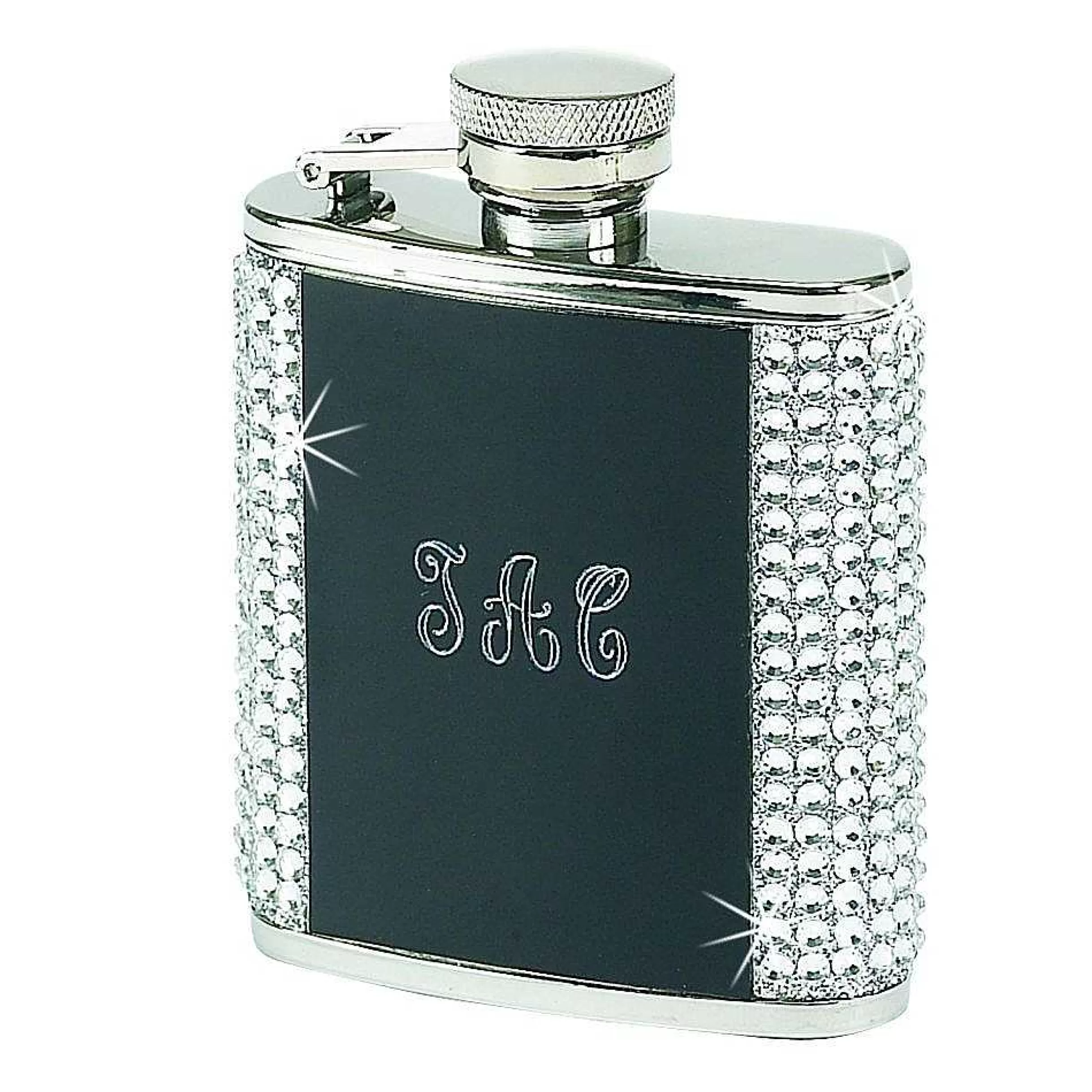 Creative Gifts International White Crystal Flask With Black Panel Sale