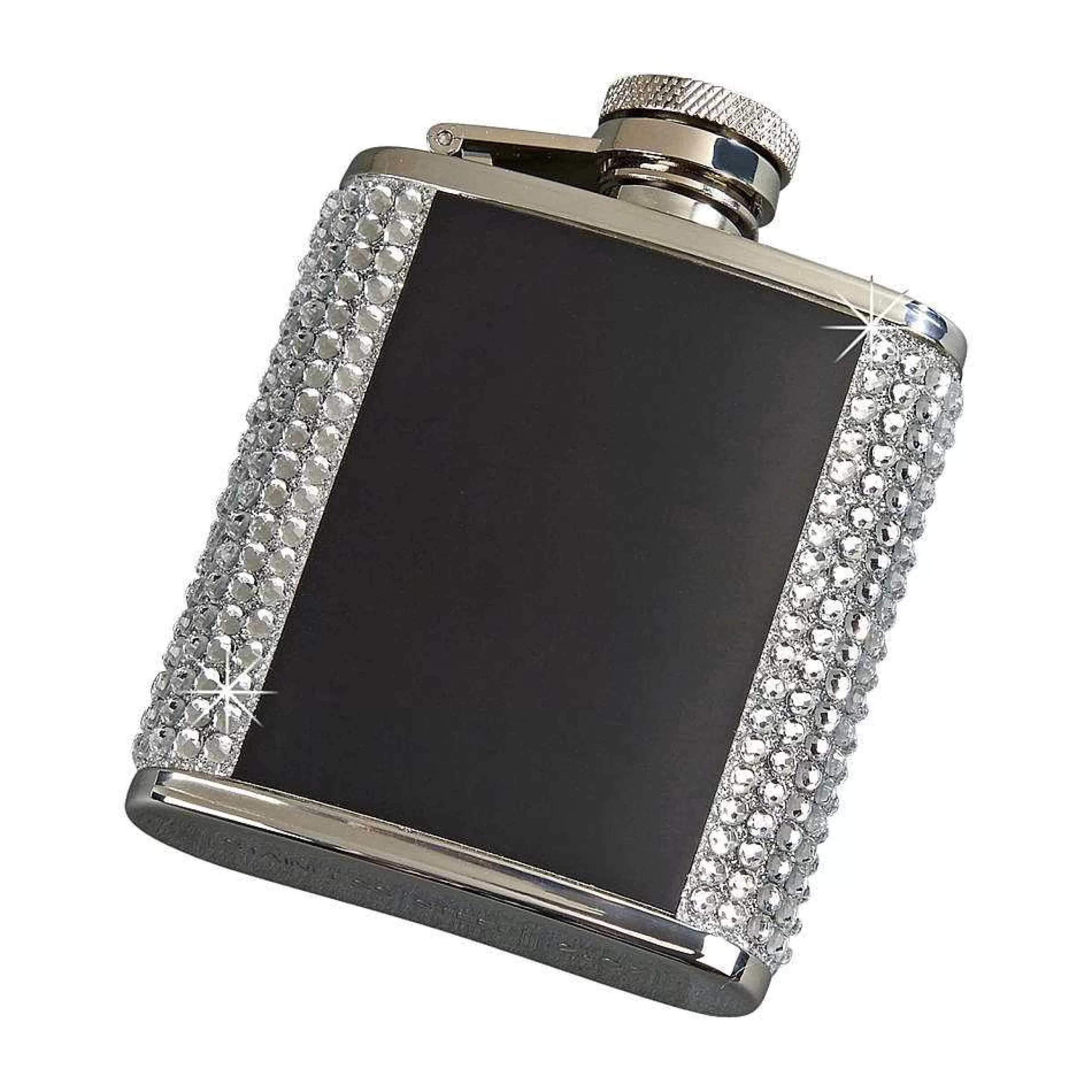 Creative Gifts International White Crystal Flask With Black Panel Sale