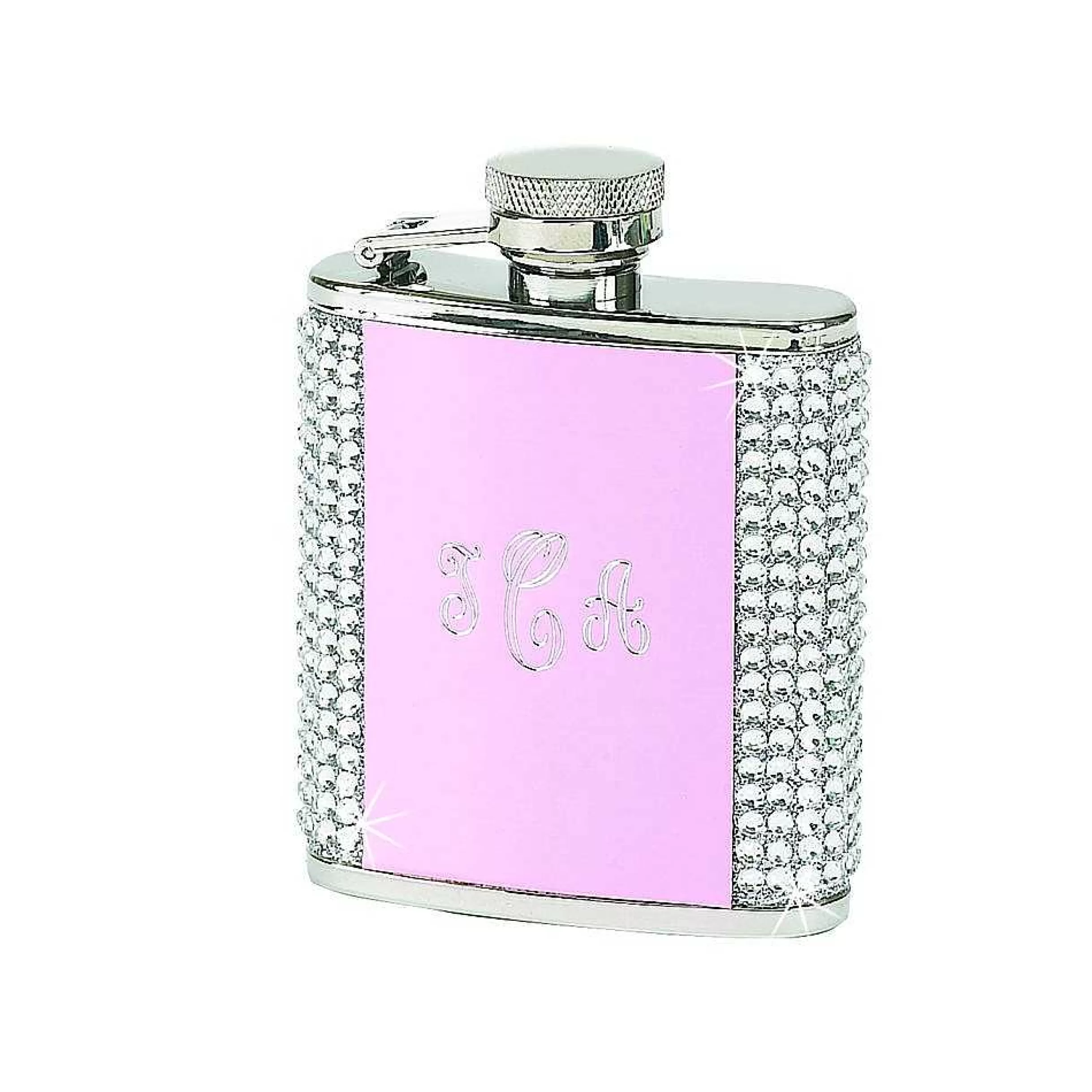 Creative Gifts International White Crystal Flask With Pink Panel Outlet