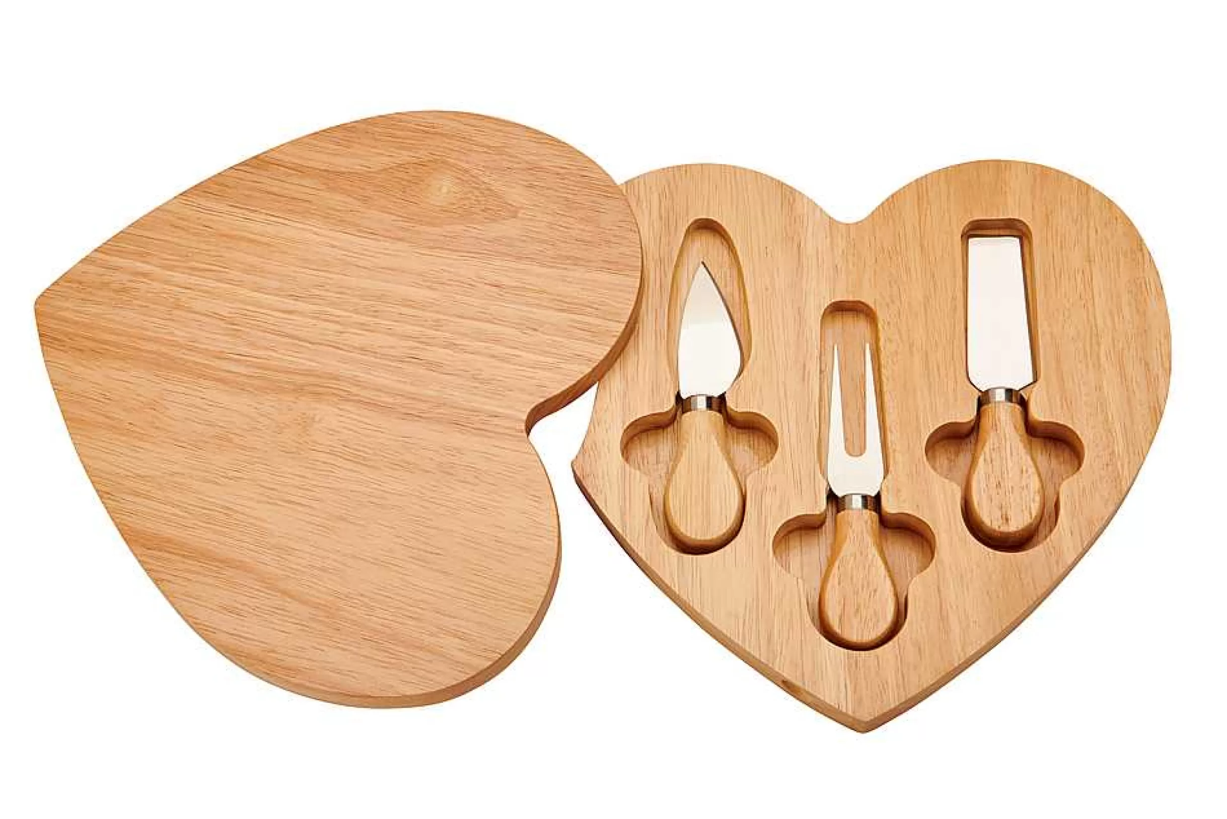 Creative Gifts International Wood Heart Cheese Set With 3 Wood Handled Utensils Online